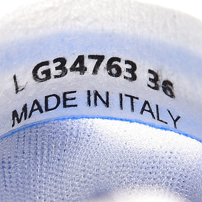 Chanel Calfskin Mesh Lycra Womens Logo Sneakers 36 White Blue 7 of 8