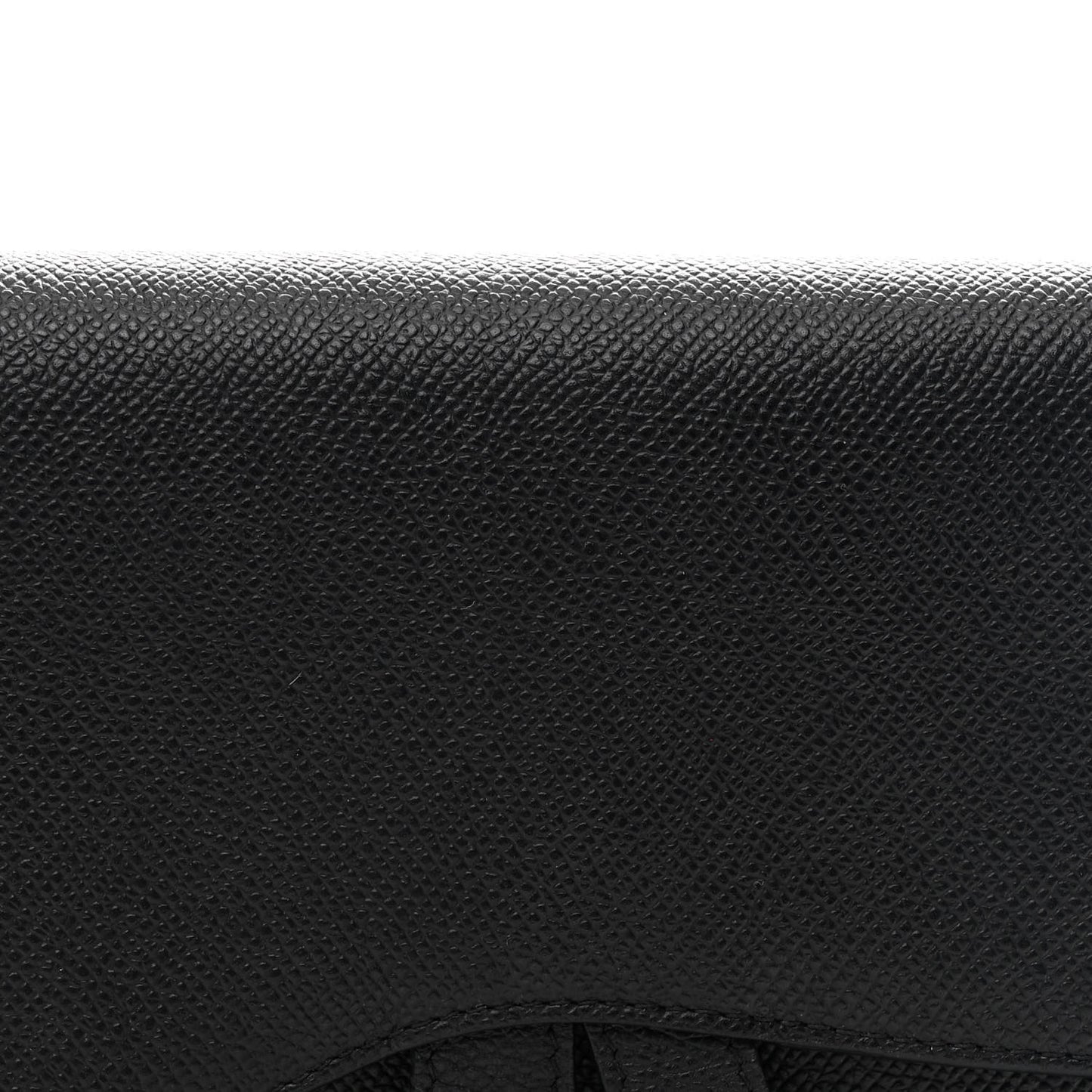 Grained Calfskin Saddle Pouch Bag Black