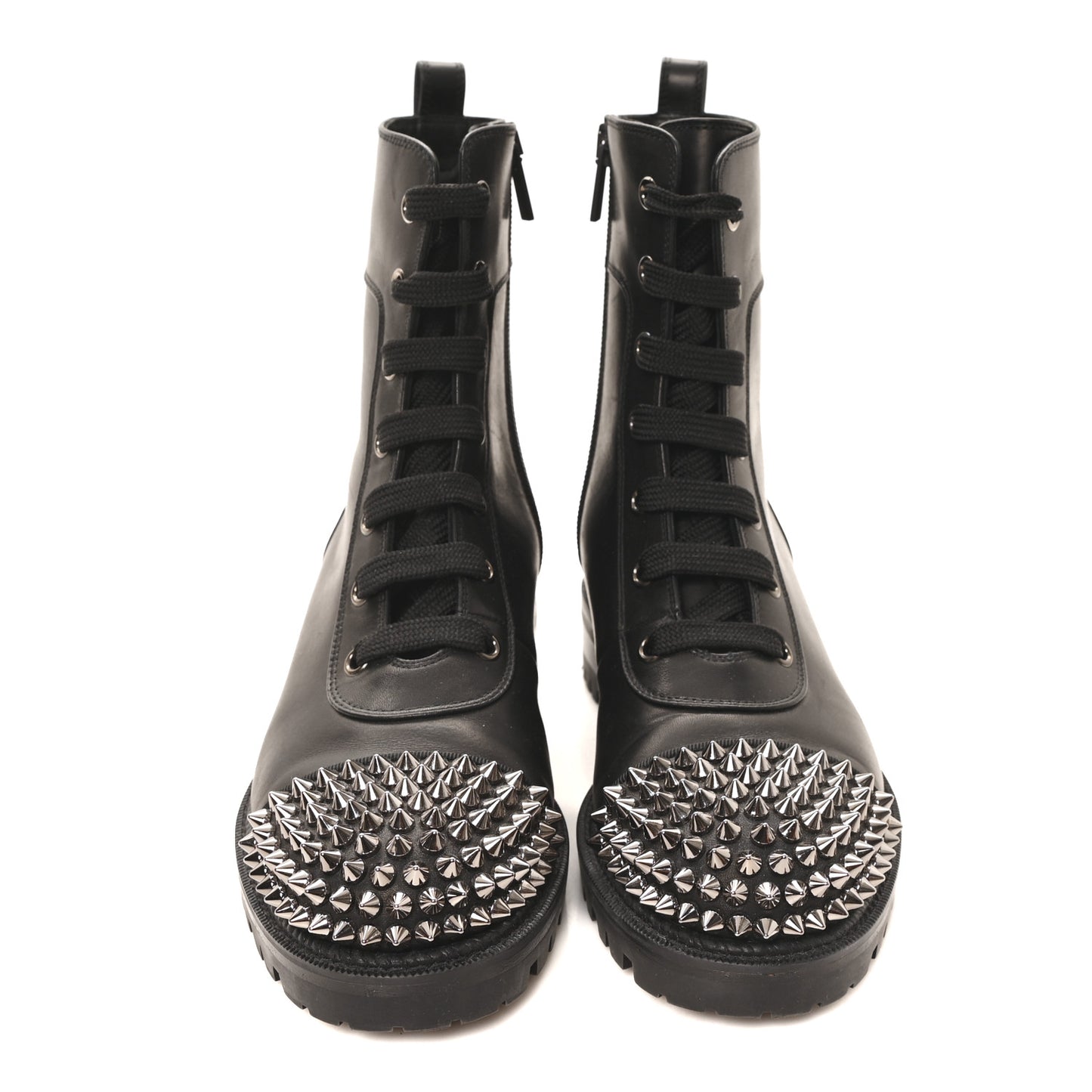 Calfskin Spikes TS Croc Flat Boots 35.5 Black