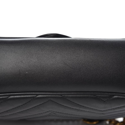 Gucci Calfskin Matelasse Medium GG Marmont Shoulder Bag Black 10 of 11