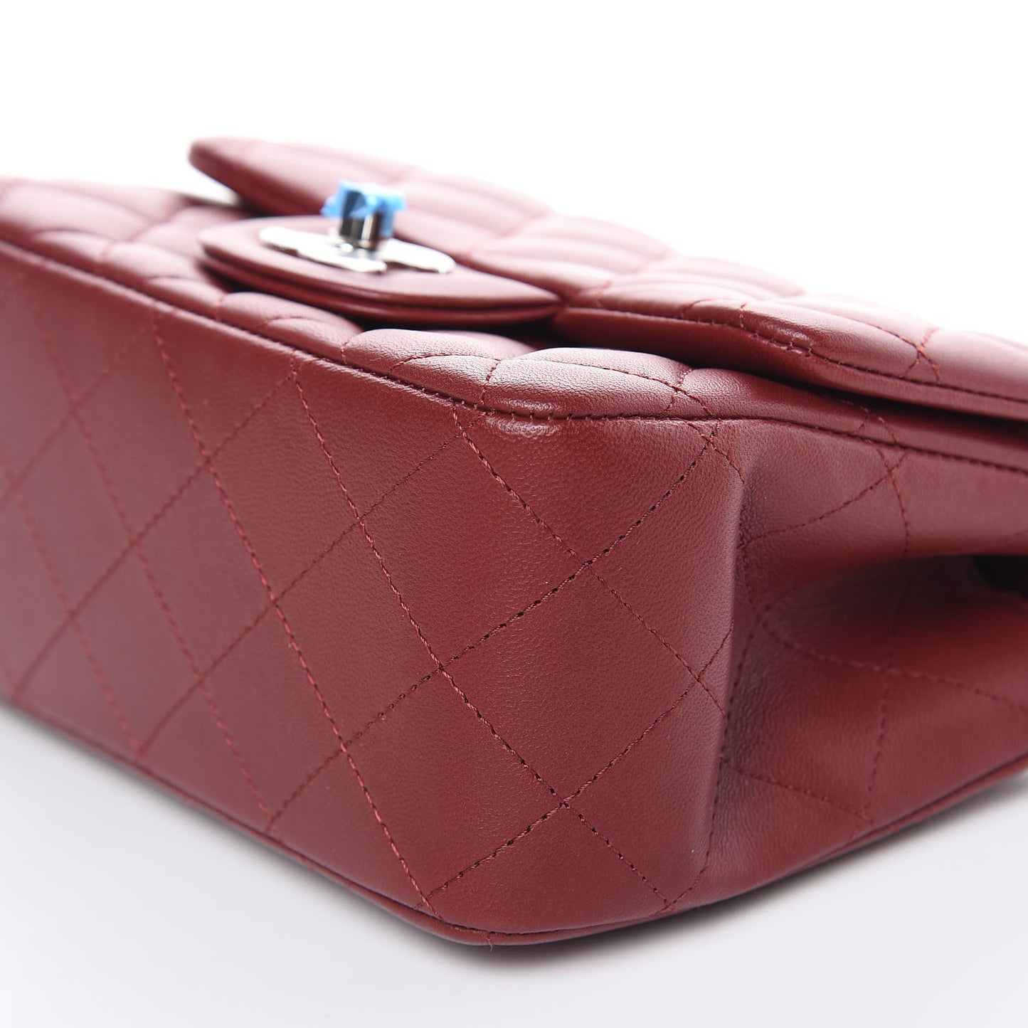 Lambskin Quilted Mini Square Flap Burgundy