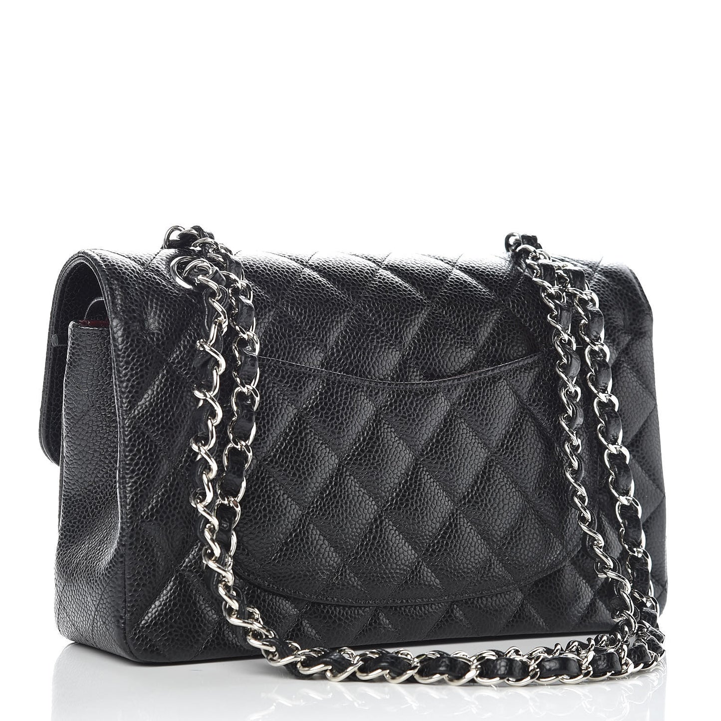 Caviar Quilted Small Double Flap Black