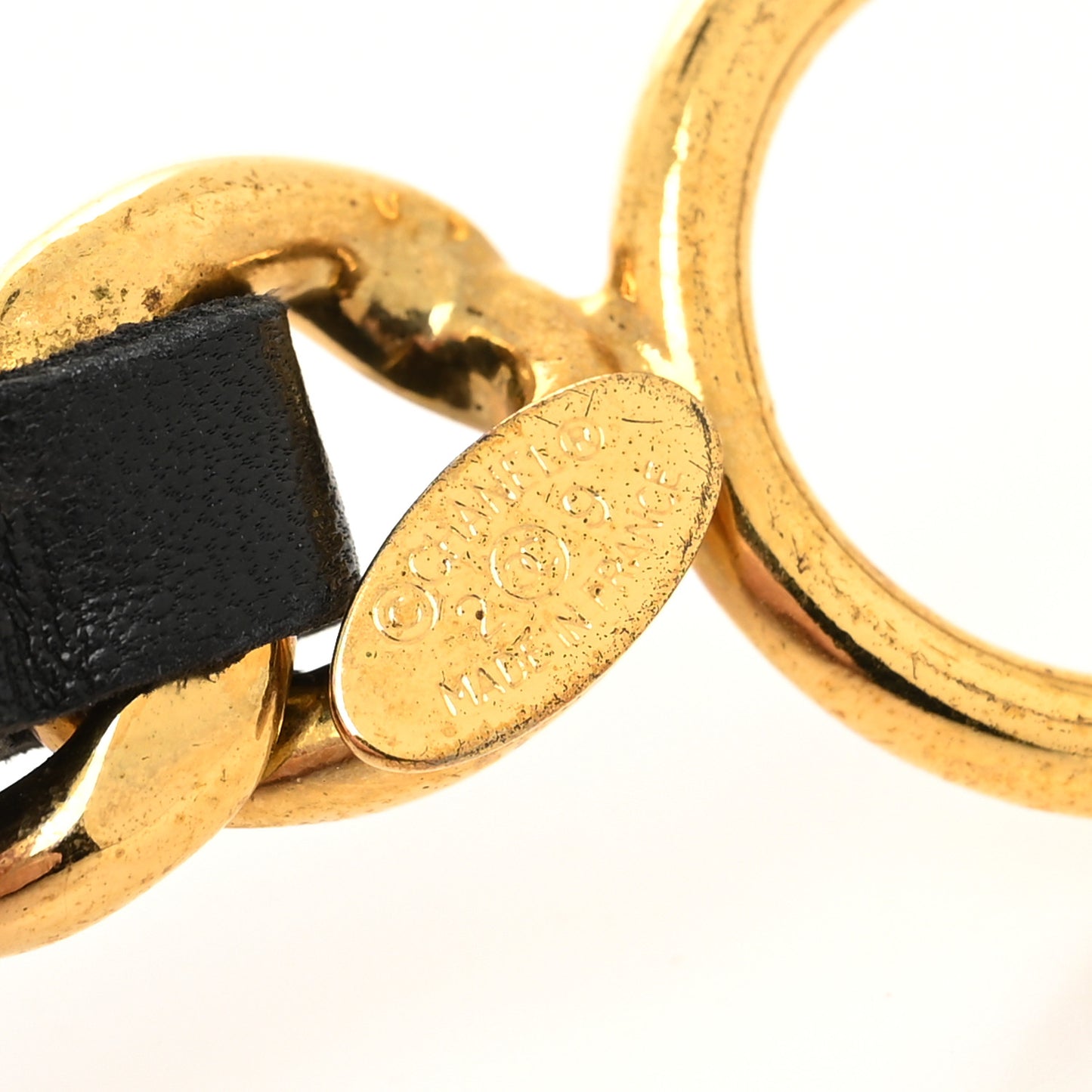 Lambskin Chain Bracelet Black Gold