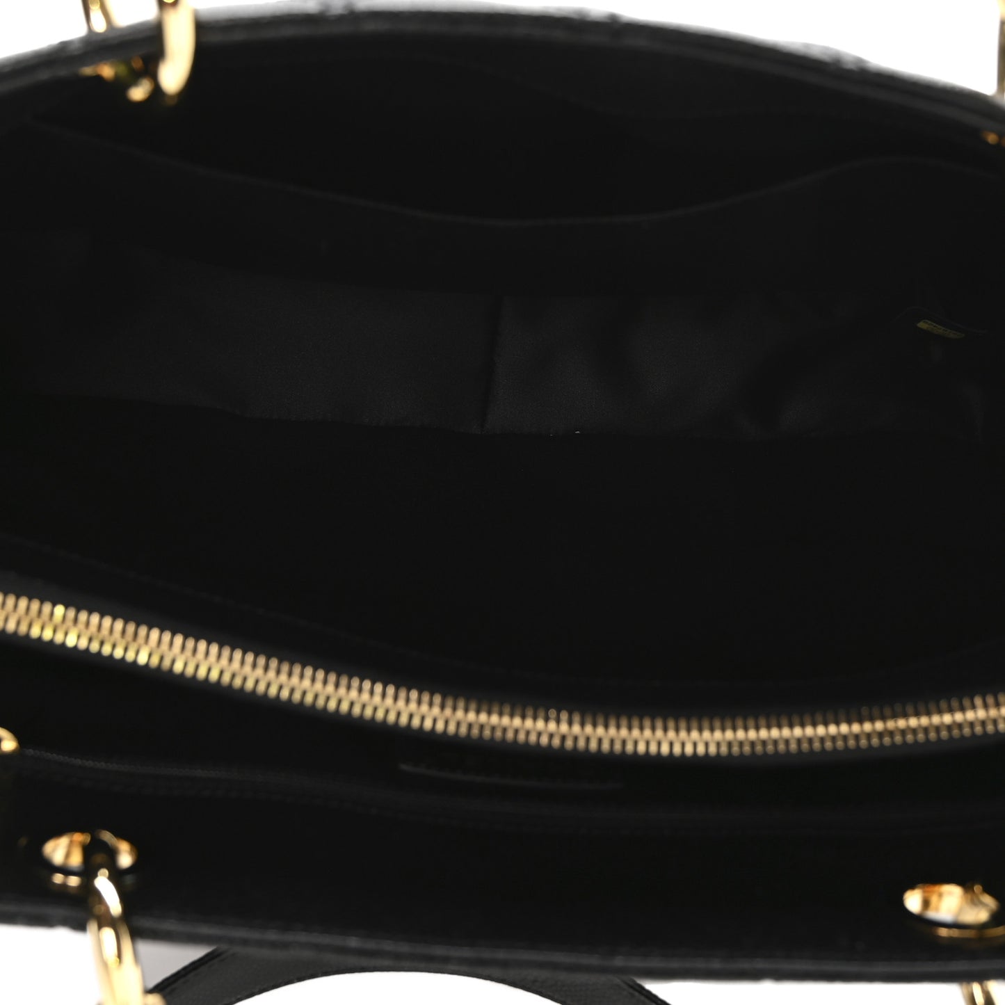 Caviar Quilted Grand Shopping Tote GST Black