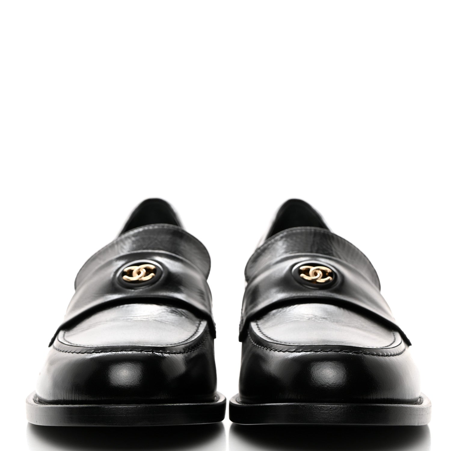 Chanel Calfskin CC Moccasin Loafers 40 Black 2 of 9