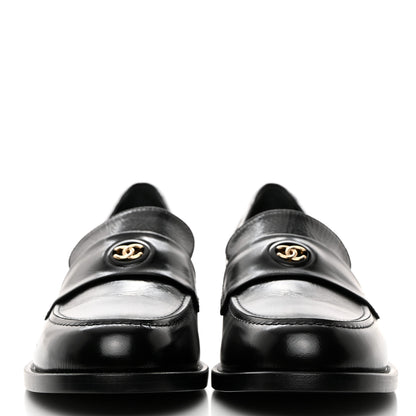 Chanel Calfskin CC Moccasin Loafers 40 Black 2 of 9