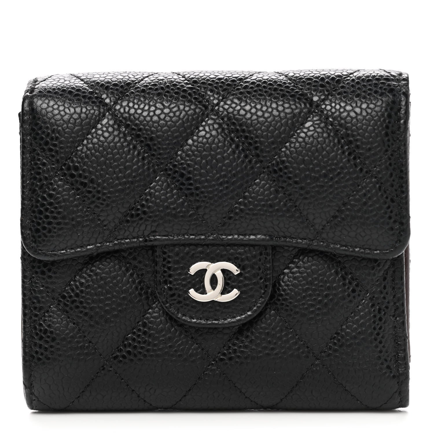 Chanel Caviar Quilted Compact Flap Wallet Black 1 of 9