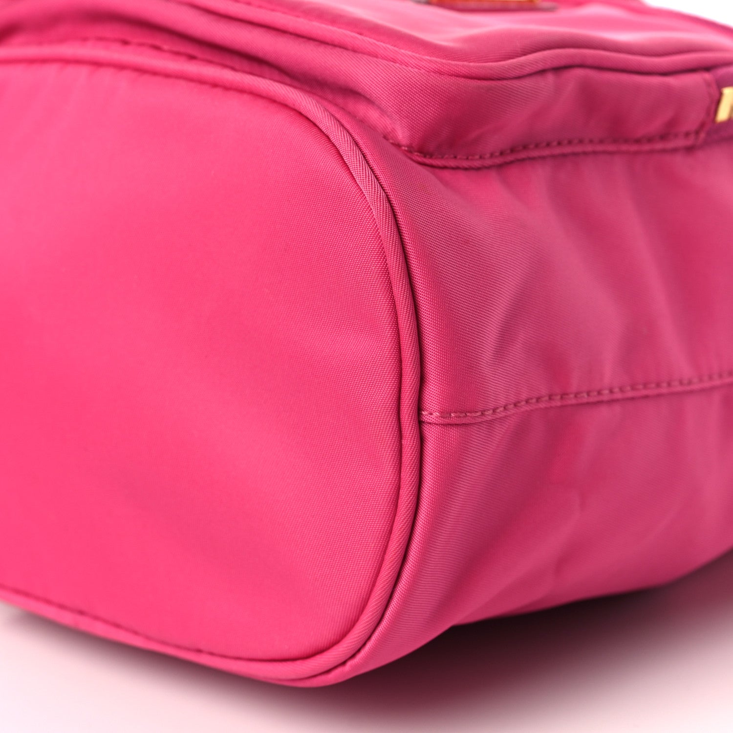 Prada Saffiano Tessuto Nylon Mini Bucket Crossbody Bag Pink 8 of 8
