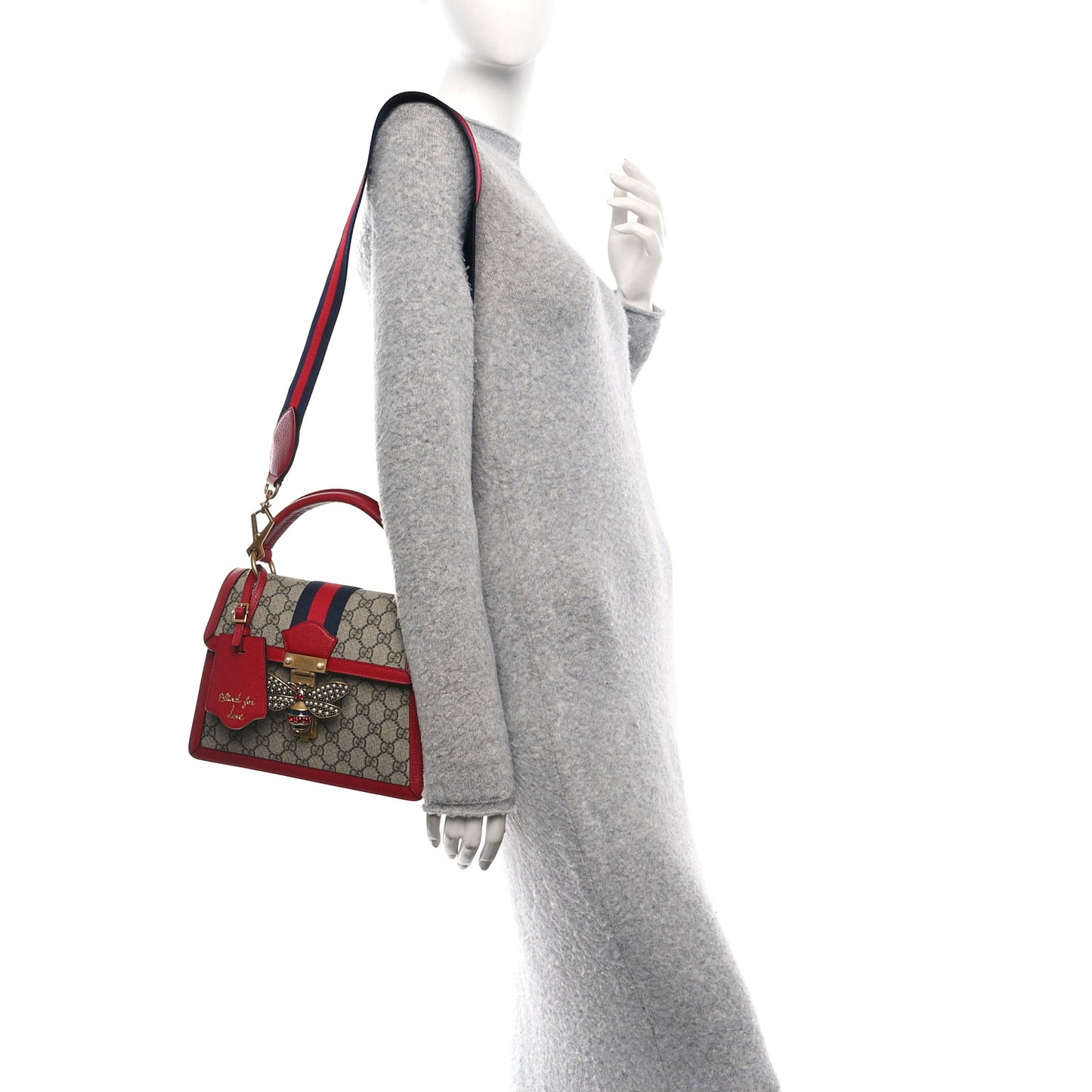 GG Supreme Monogram Small Queen Margaret Top Handle Bag Red