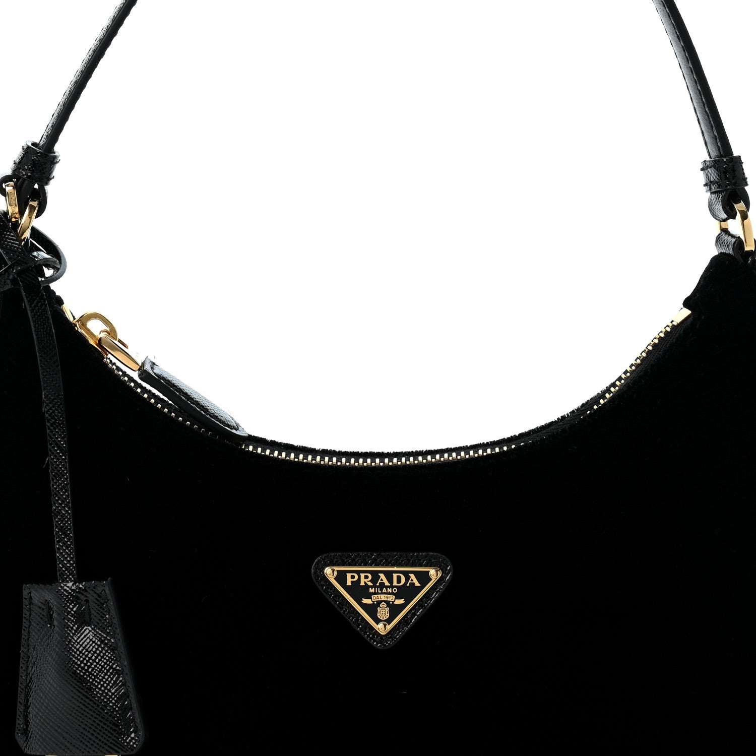 Prada Velvet Nappa Mini Re-Edition Shoulder Bag Black 8 of 11