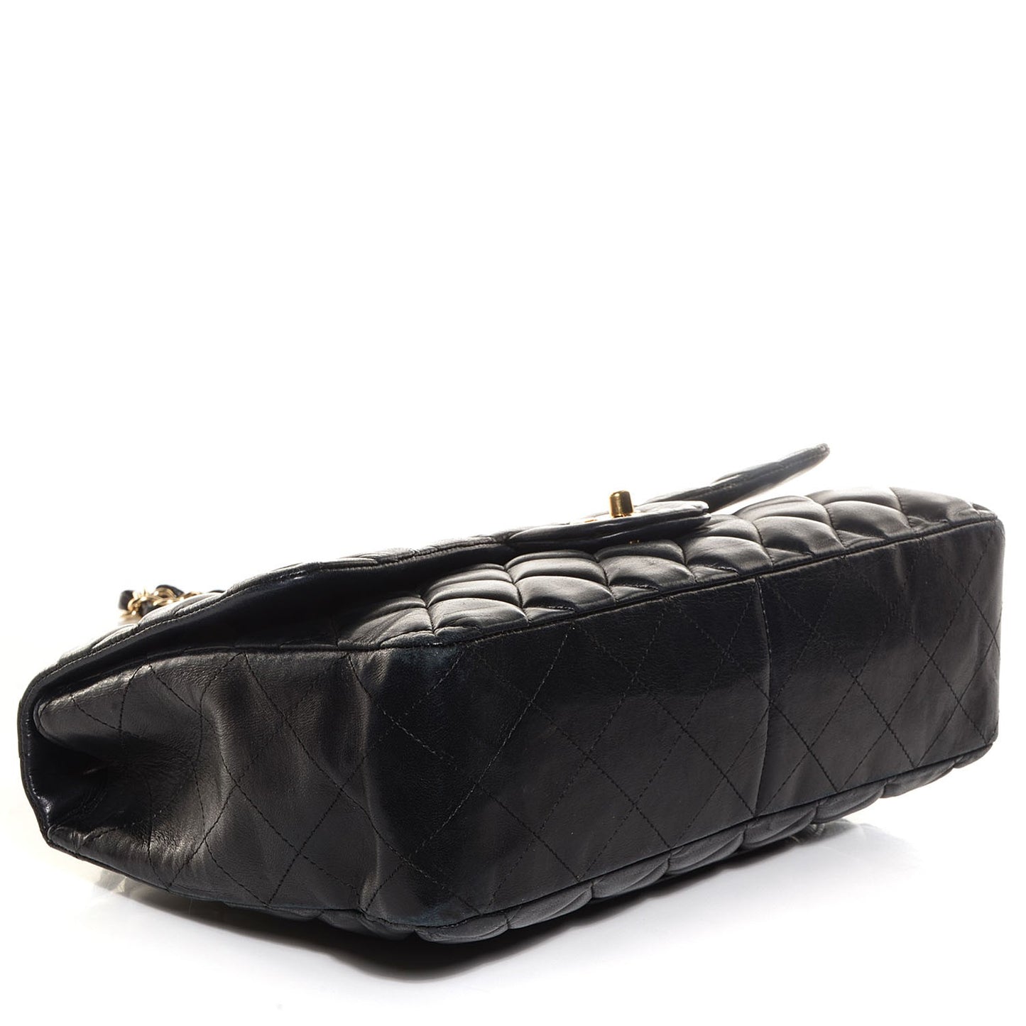 Lambskin Quilted Jumbo Single Flap Black