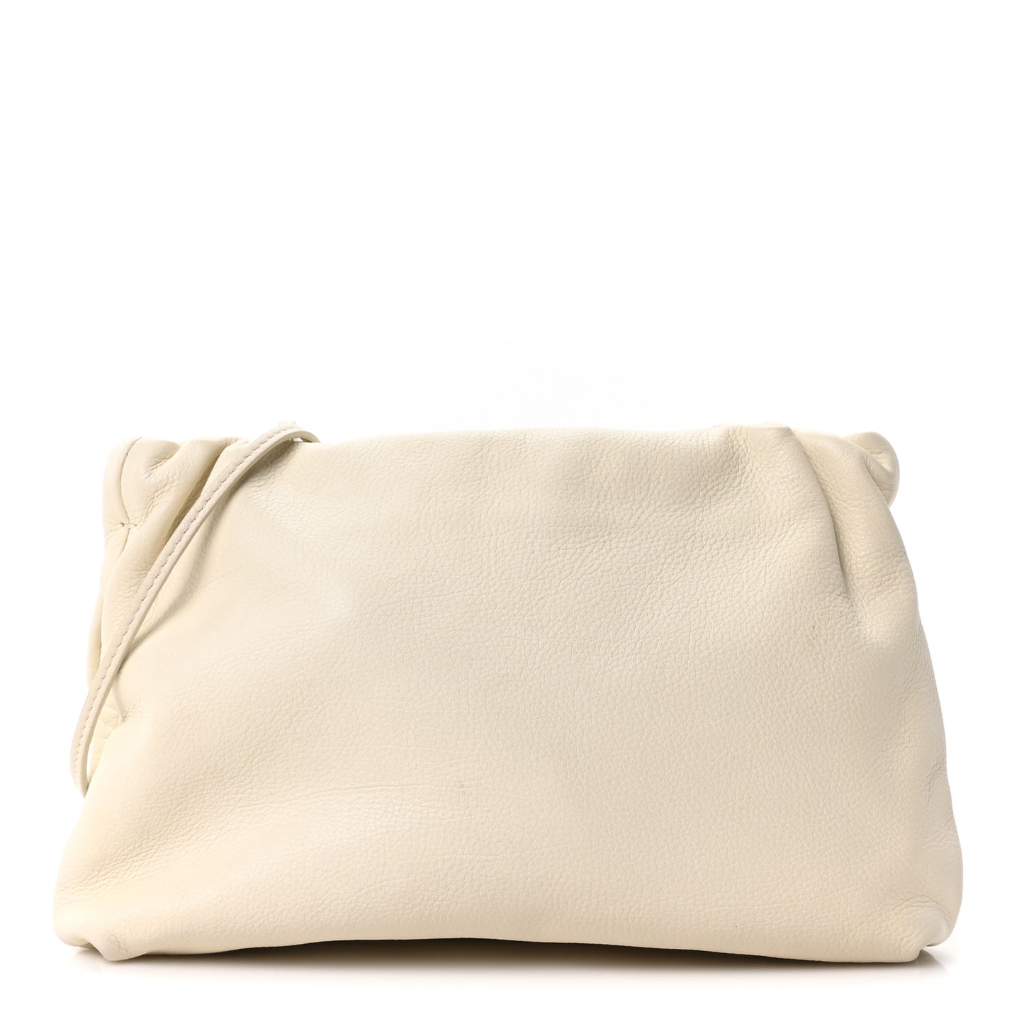 Grained Calfskin Bourse Clutch Ivory
