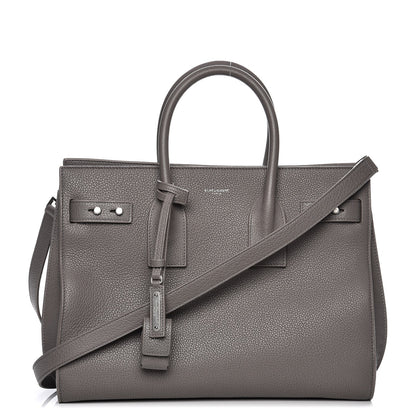 Saint Laurent Grained Calfskin Small Supple Sac De Jour Fog 1 of 9