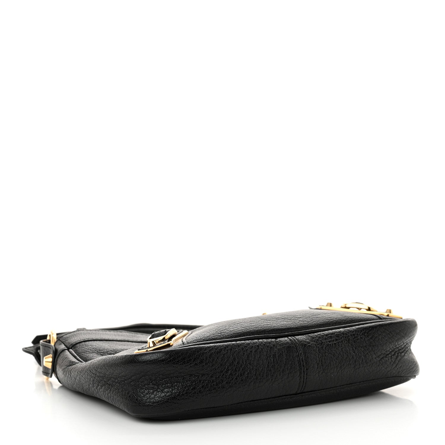 Balenciaga Chevre Gold Metallic Edge Hardware Hip Black 4 of 12