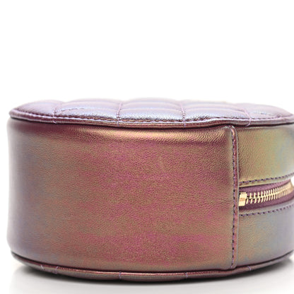 Chanel Iridescent Lambskin Quilted Round Clutch With Chain Purple 10 of 11