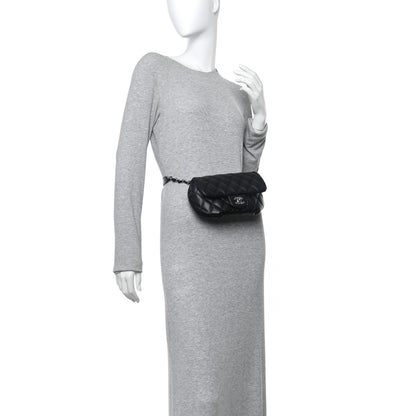 Chanel Calfskin Quilted CC Uniform Flap Belt Bag Black 2 of 10