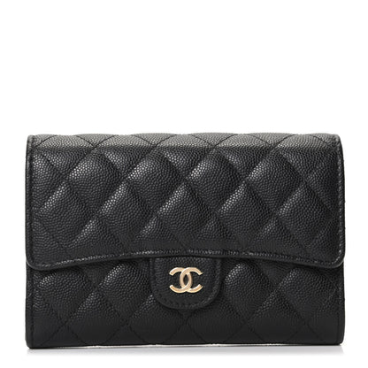 Chanel Caviar Quilted Medium Flap Wallet Black 1 of 8