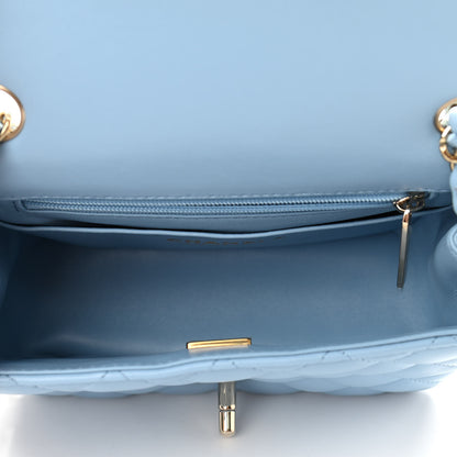 Chanel Lambskin Quilted Mini Square Flap Light Blue 4 of 9
