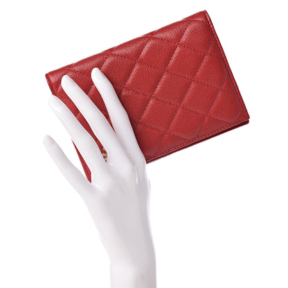 Chanel Caviar Quilted Passport Holder Red 2 of 8