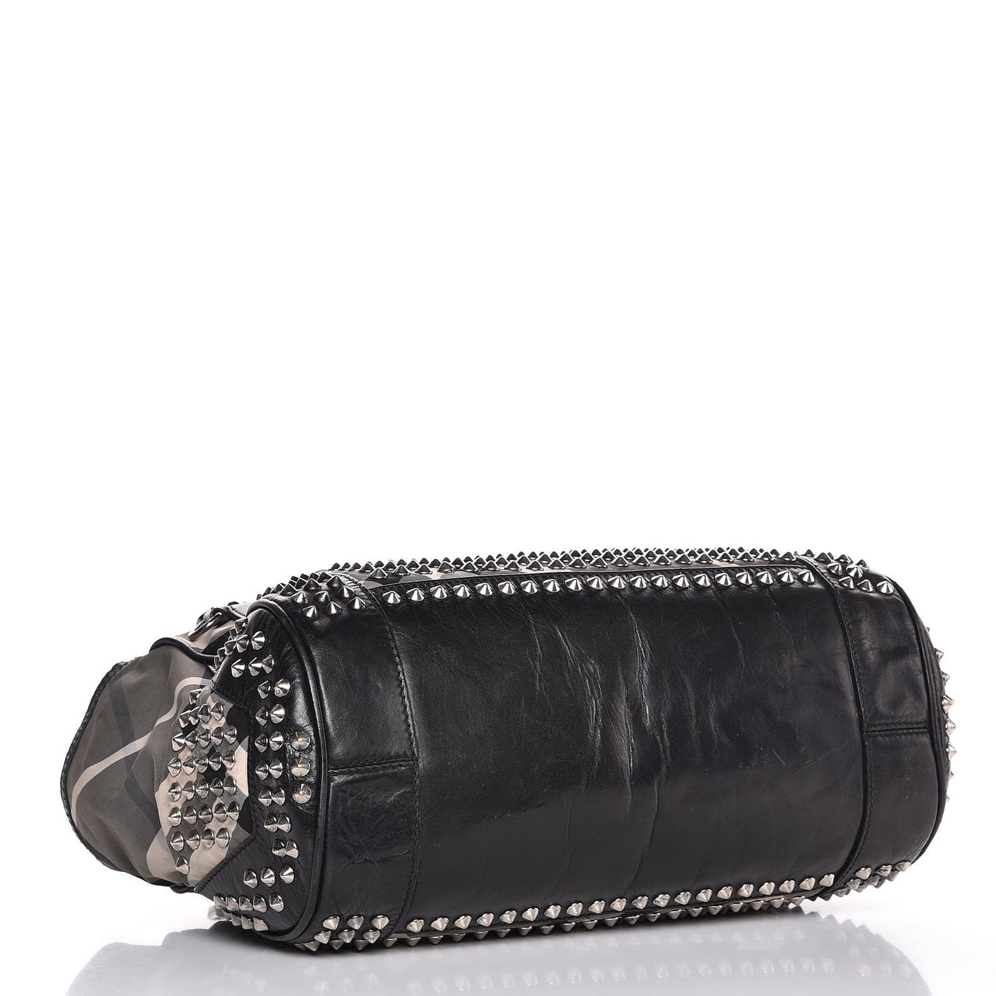 Nylon Beat Check Studded Medium Edenham Satchel Black
