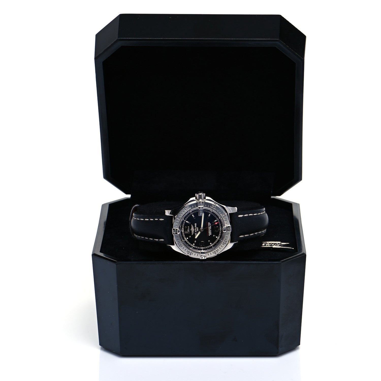 Breitling Stainless Steel Calfskin 33mm Colt Oceane Quartz Watch Black A77380 8 of 8