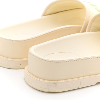 Chanel Lambskin Cha-Nel Mule Sandals 40 Ivory Multicolor 10 of 12