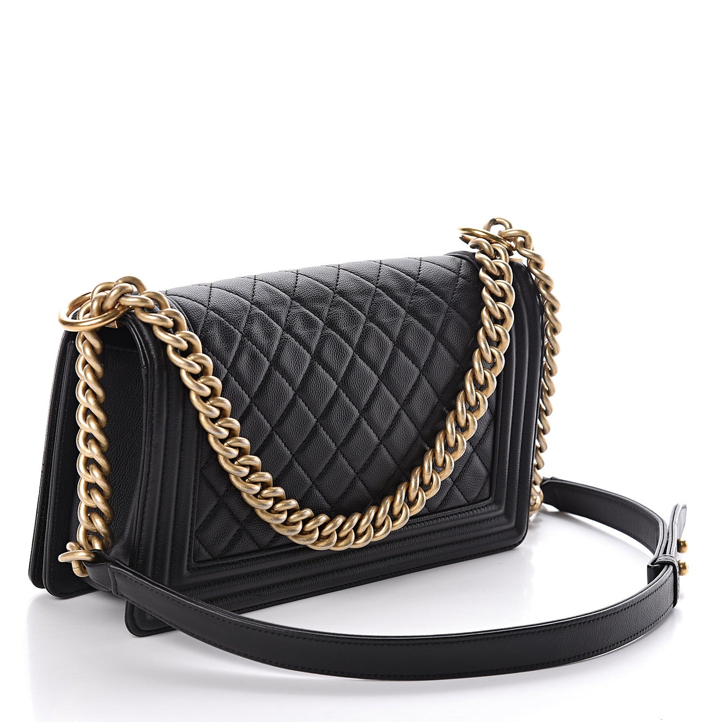 Caviar Quilted Medium Boy Flap Black