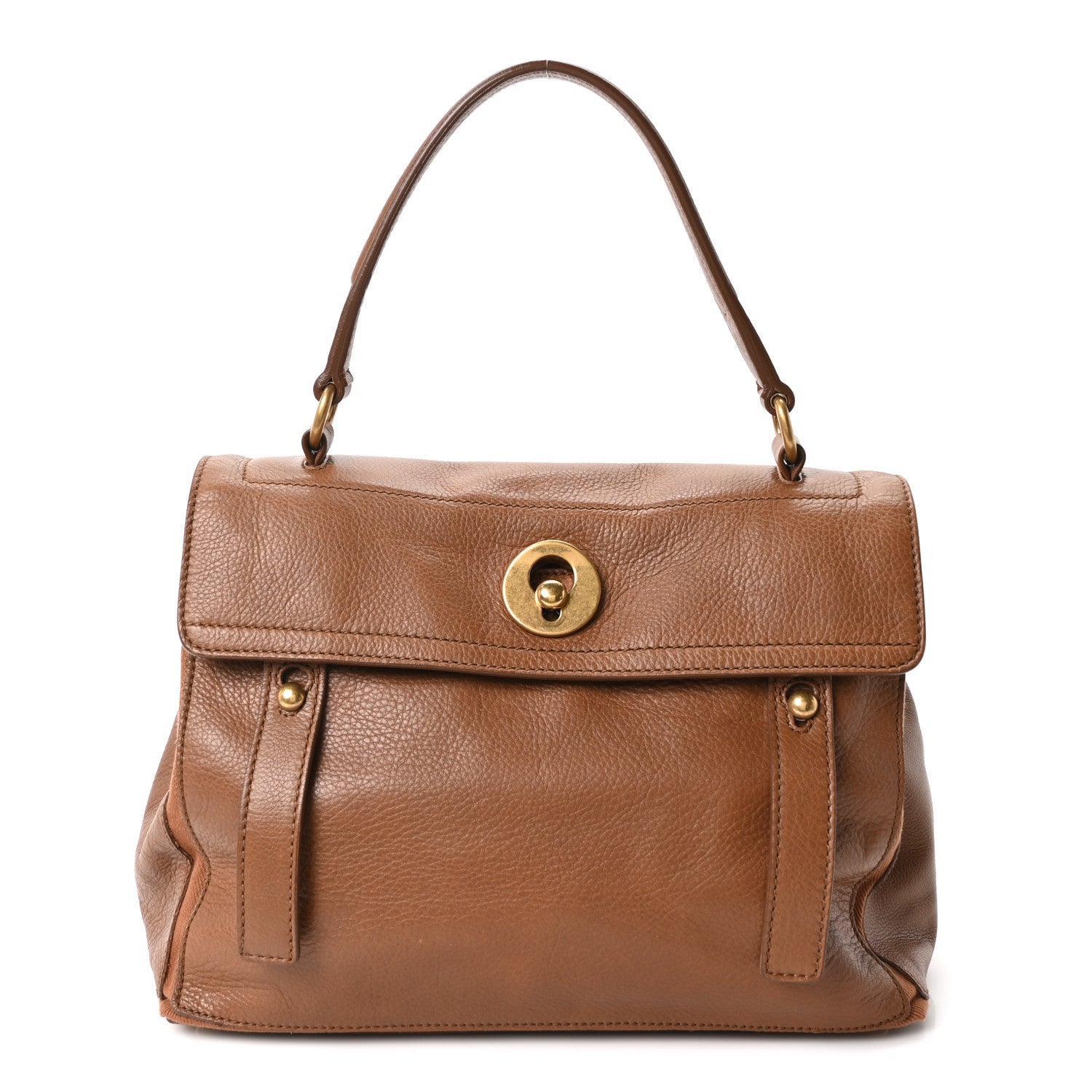 Saint Laurent Calfskin Canvas Medium Muse Two Brown 1 of 9