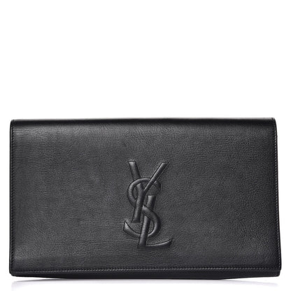 Saint Laurent Calfskin Monogram Large Belle De Jour Clutch Black 1 of 8