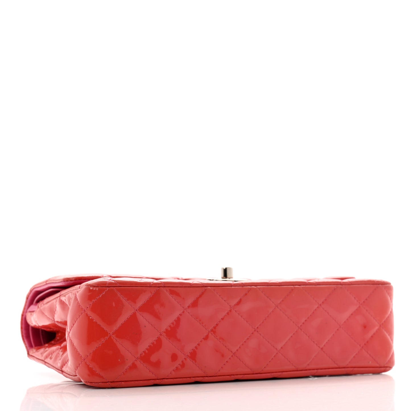 Patent Quilted Medium Double Flap Pink