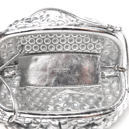 Bottega Veneta Metallic Fabric Studded The Mini Pouch Silver 4 of 4