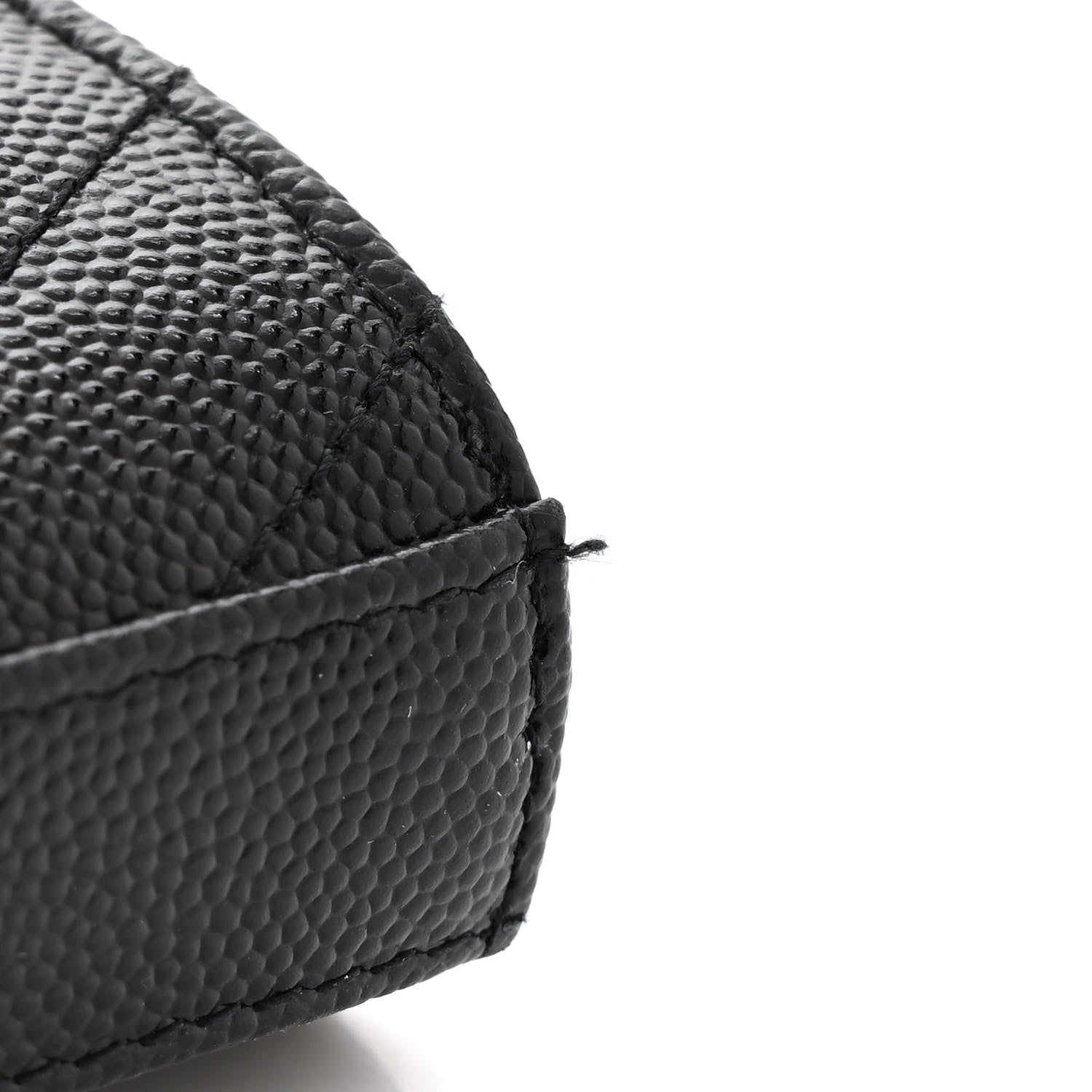 Saint Laurent Grain De Poudre Matelasse Chevron Monogram Chain Wallet Black 11 of 12