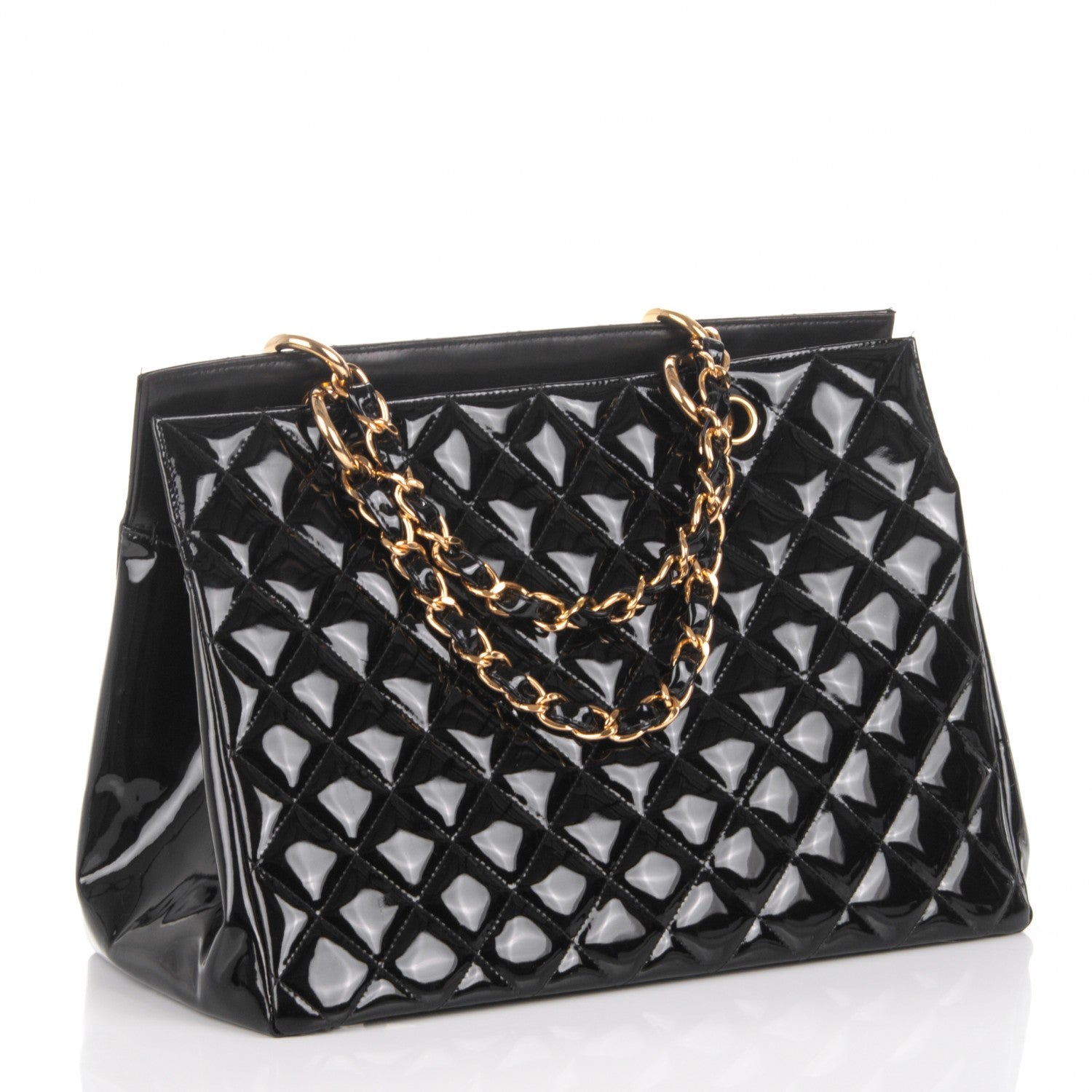Chanel Patent Grand Shopping Tote GST Black 3 of 8
