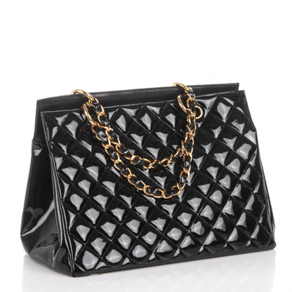 Chanel Patent Grand Shopping Tote GST Black 3 of 8