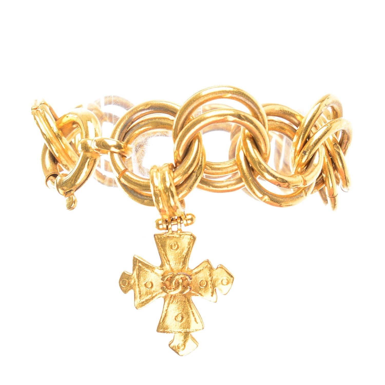 Chanel Chain Cross Bracelet Gold 1 of 5