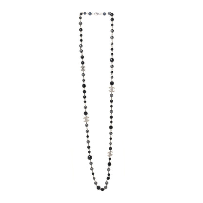 Chanel Ruthenium Beaded CC Long Necklace Black 2 of 3