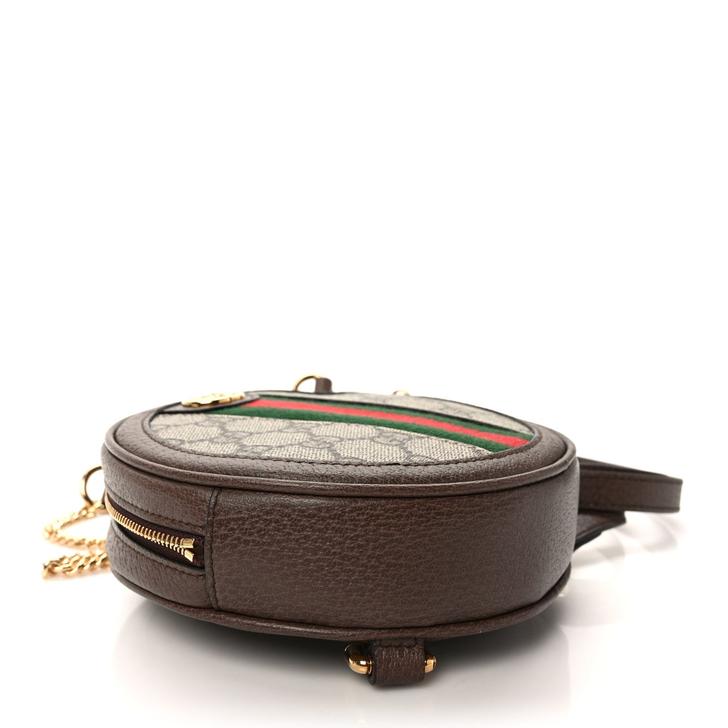 GG Supreme Monogram Web Mini Ophidia Round Backpack Brown