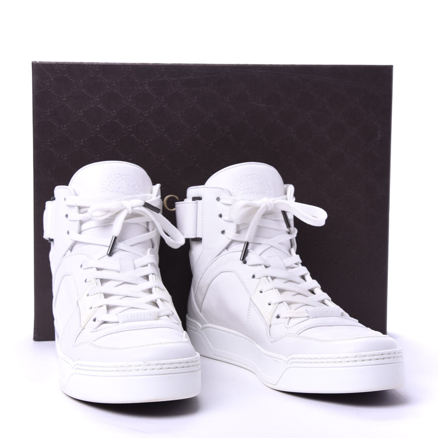 Gucci Calfskin Mens High Top Sneakers 9 White 10 of 10