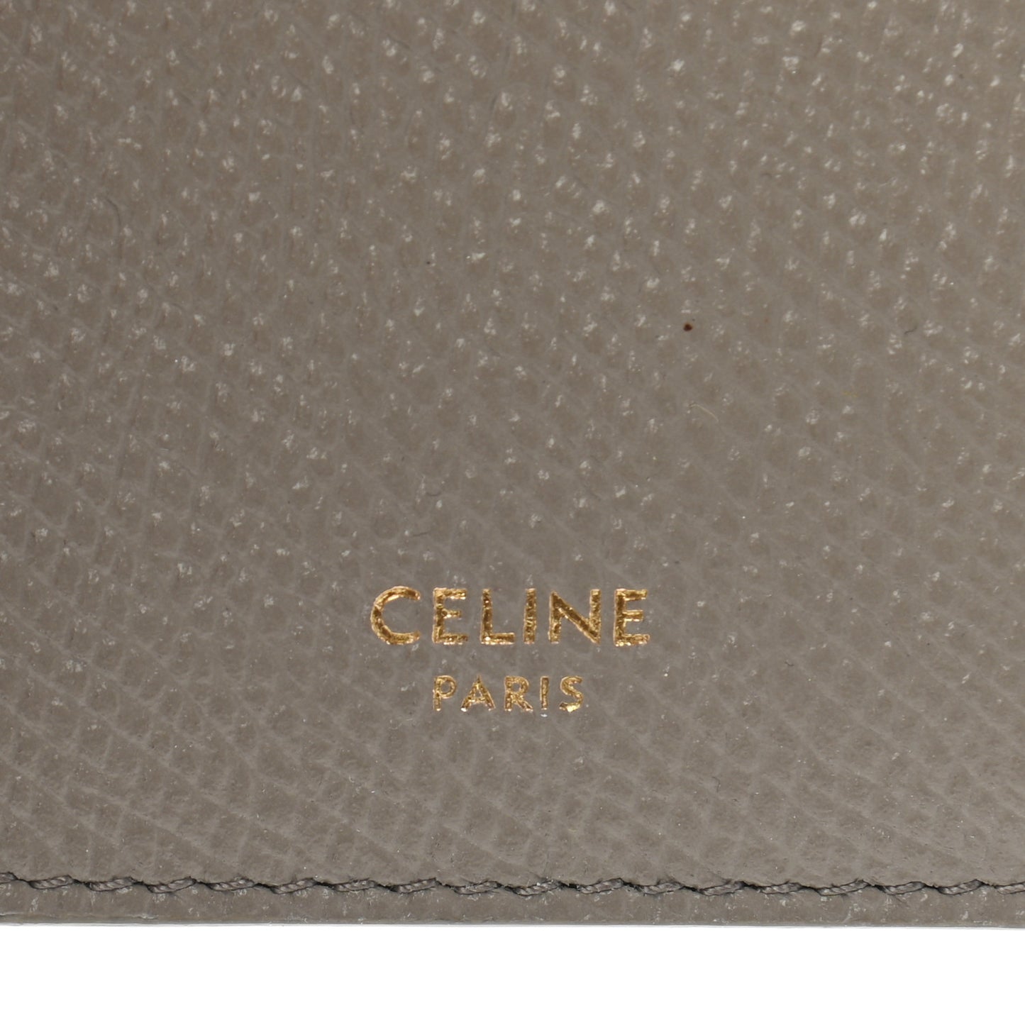 Grained Calfskin Zipped Card Holder Pebble
