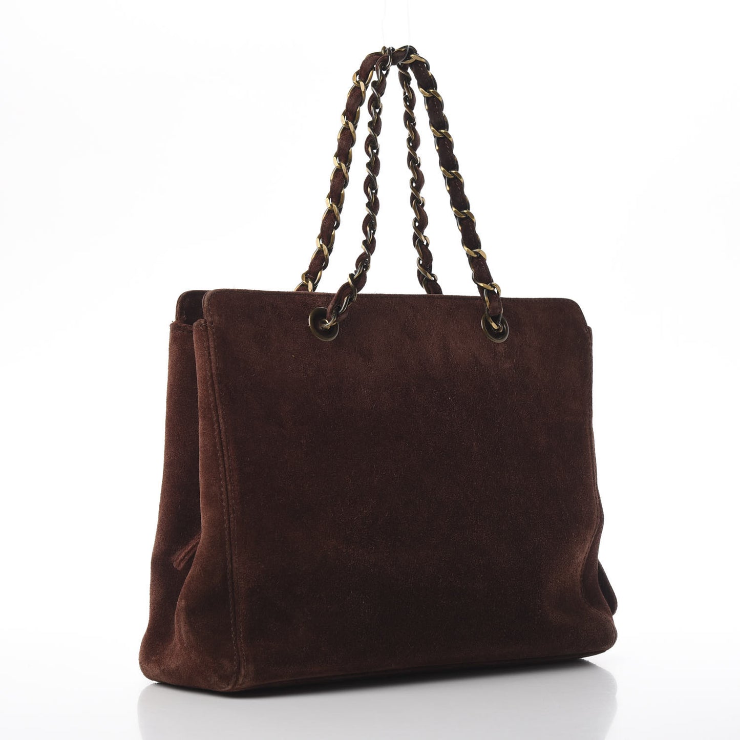 Suede Logo Tote Brown