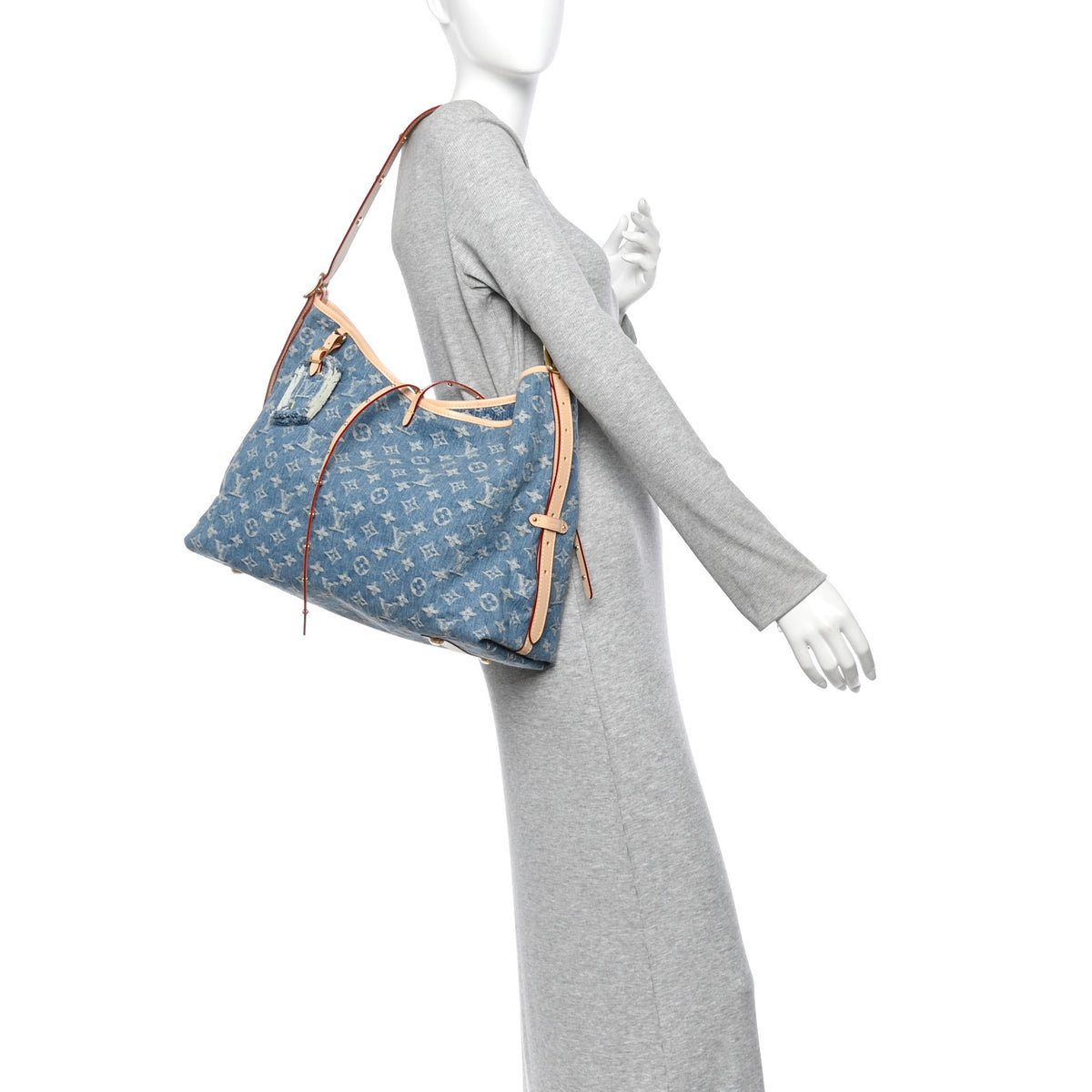Louis Vuitton Monogram Denim CarryAll MM Blue 2 of 12