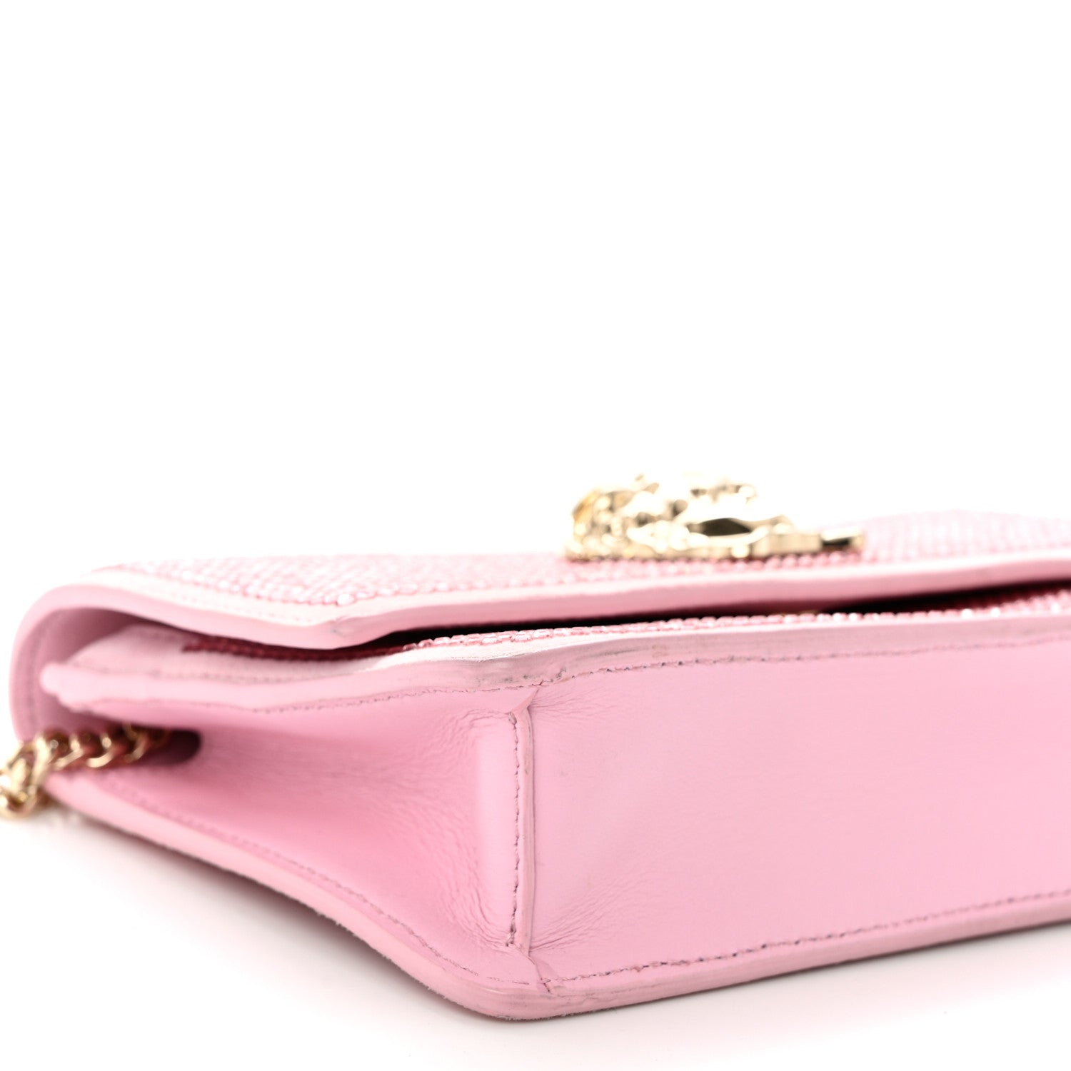 Versace Vitello Crystal Palazzo Evening Bag Pink 8 of 10