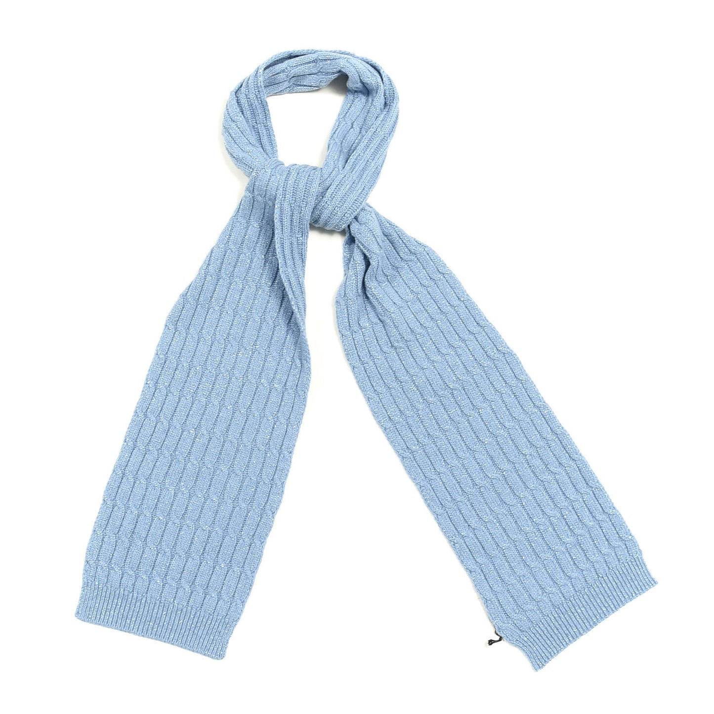 Wool Knit Shine Reg Scarf Bluette Sky Blue