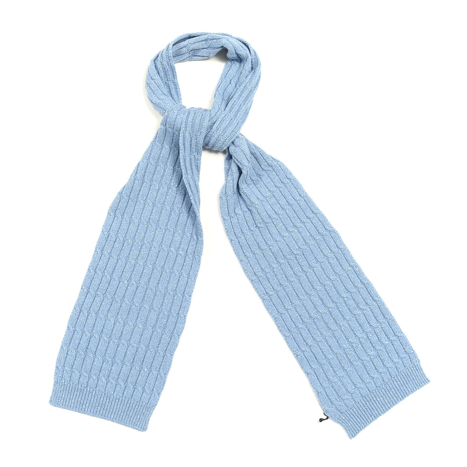 Gucci Wool Knit Shine Reg Scarf Bluette Sky Blue 1 of 4
