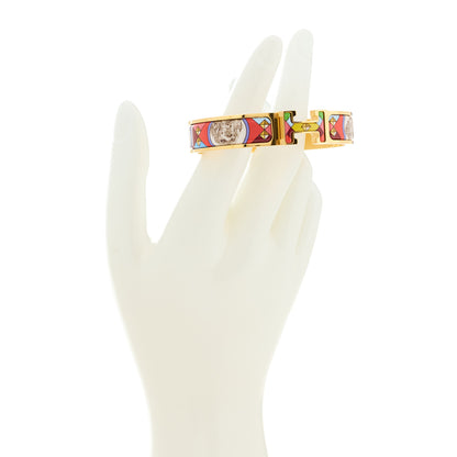 Hermes Enamel Printed Colliers et Chiens Narrow Clic Clac H Bracelet GM 2 of 5