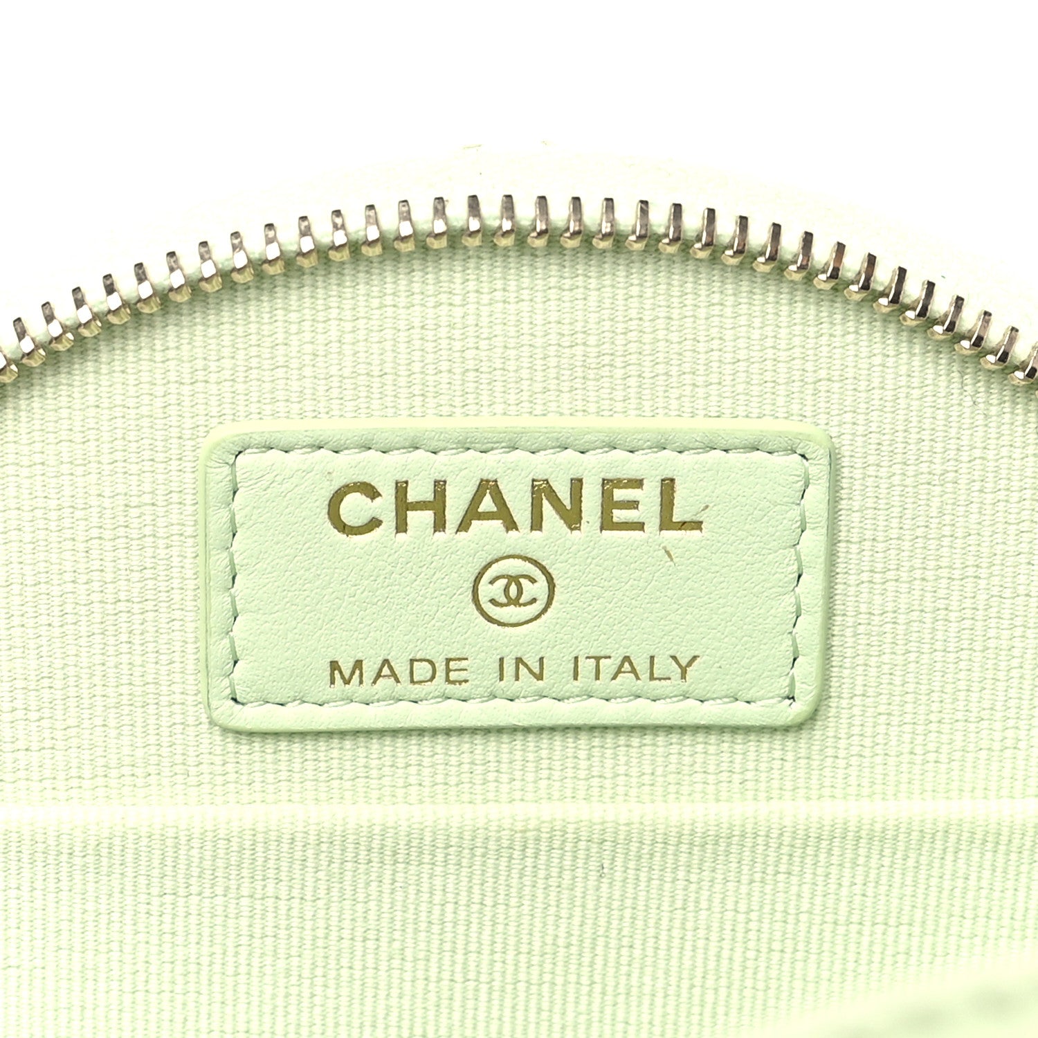 Chanel Caviar Quilted Round Handle With Care Vanity With Chain Light Green 6 of 10