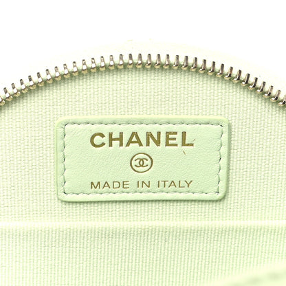 Chanel Caviar Quilted Round Handle With Care Vanity With Chain Light Green 6 of 10
