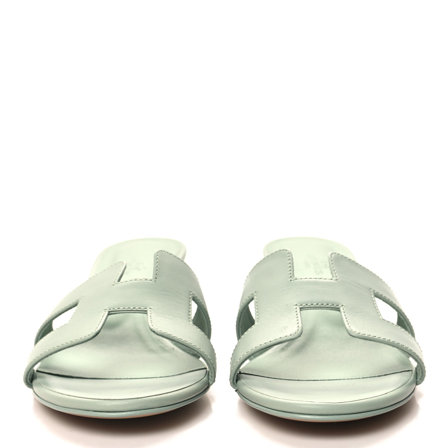 Hermes Calfskin Oasis Sandals 37 Vert Embrun 2 of 10