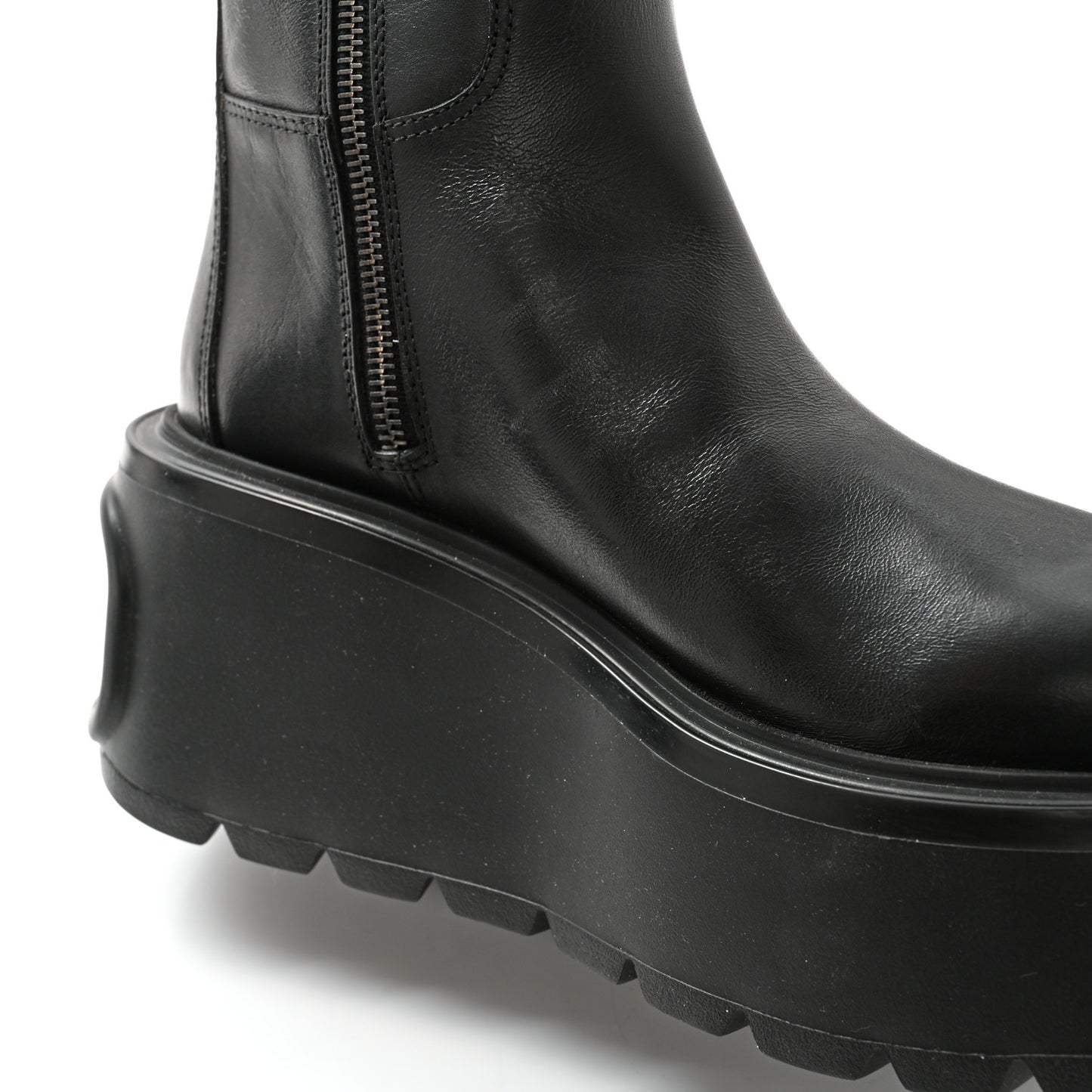Calfskin VLOGO Uniqueform 55/85mm Flatform Knee High Boots 37.5 Black