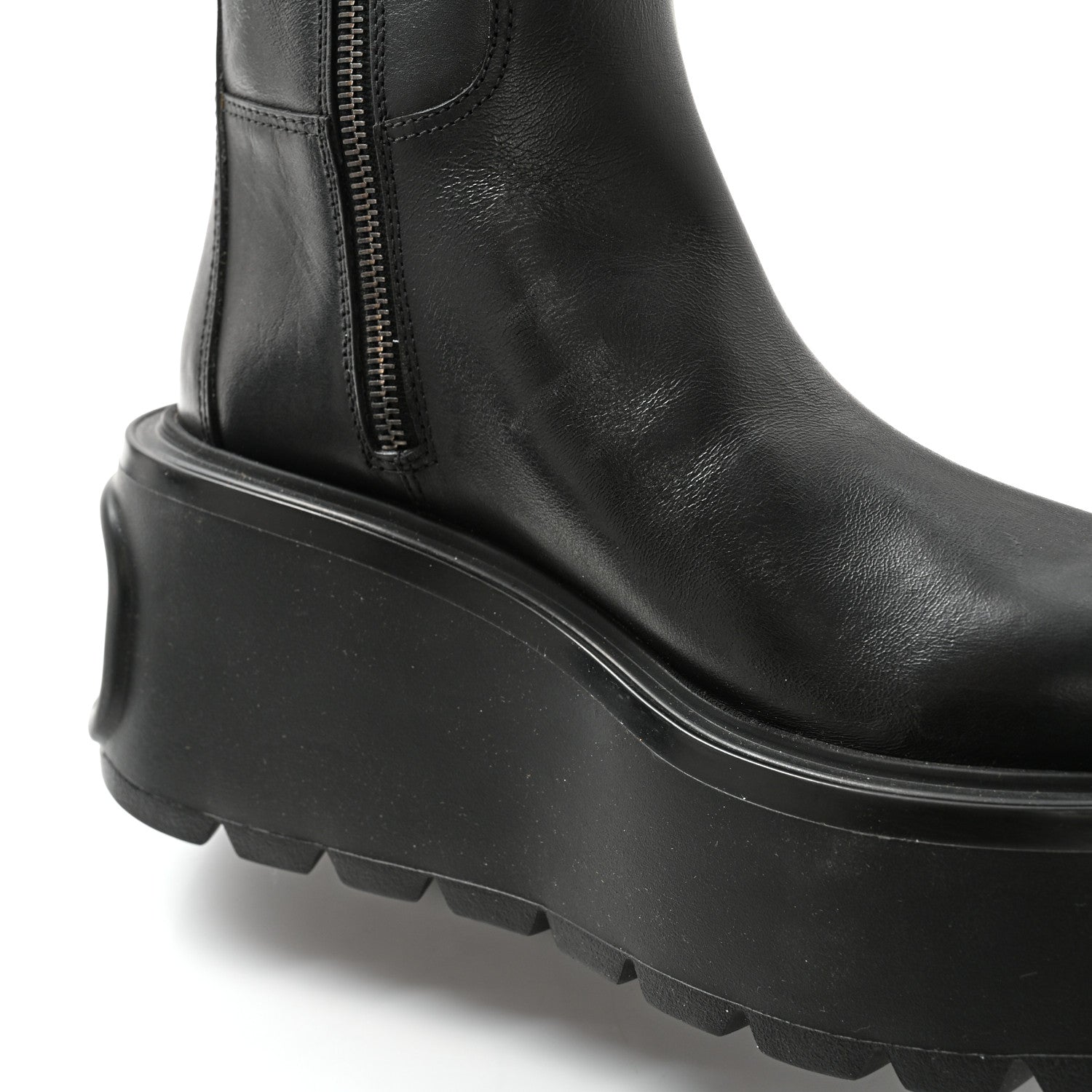 Valentino Garavani Calfskin VLOGO Uniqueform 55/85mm Flatform Knee High Boots 37.5 Black 10 of 12